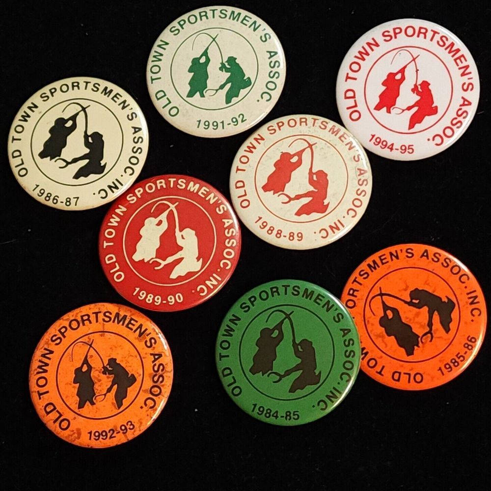 80s 90s Pinback Buttons Old‎ Town Sportsmen's Association Inc Pin Vintage VTG